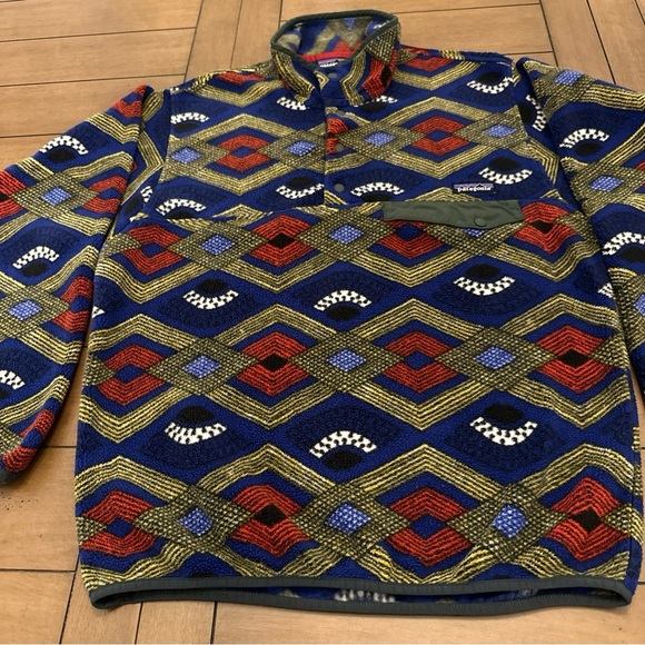 Patagonia Synchilla Fleece Pullover Mens Size Small Slowfoot Snap T Aztec 2014 - Picture 4 of 12